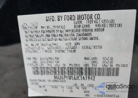 2018 Ford Ecosport Titanium from USA, damaged, VIN MAJ6P1WL6JC161942